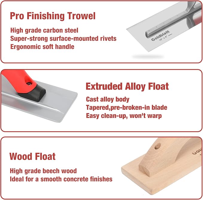 Goldblatt 8 Pieces Concrete Tools, Masonry Tool Kit - Image 5