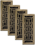 Decor Grates AJH412-A Oriental Floor Register, 4x12 Inches, Antique Brass Finish by DecorGrates