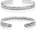 Carviell Engraved Cuff Bracelets for Women – Inspirational, Friendship, Love, Mom, Daughter, Sister, Christian, Graduation, Memorial & Wedding Gifts – 80+ Phrases – Stainless Steel, Gift-Ready