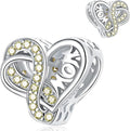 VOROCO 925 Sterling Silver mom Charm for Bracelets Necklaces pendant Charms,Infinity Love Heart Charms for Mother Birthday Christmas day Jewelry Gifts