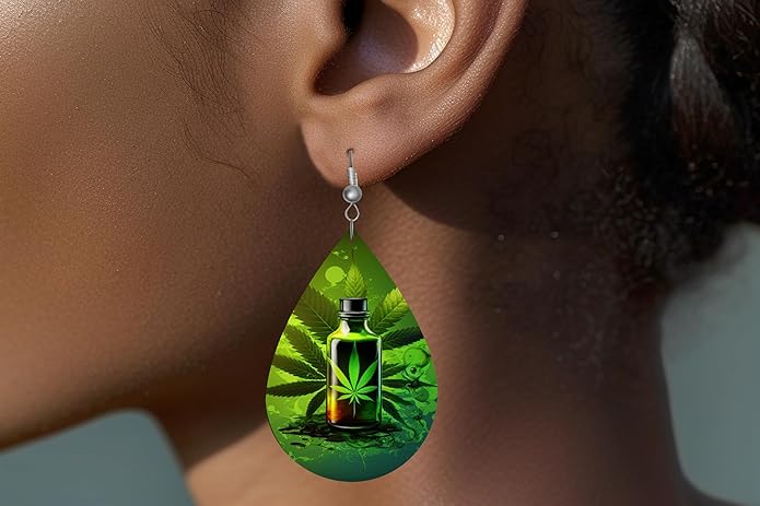 Teardrop Wood Earrings Light Weight Printed Image Dangle Jewelry, Fun and Funky Earrings