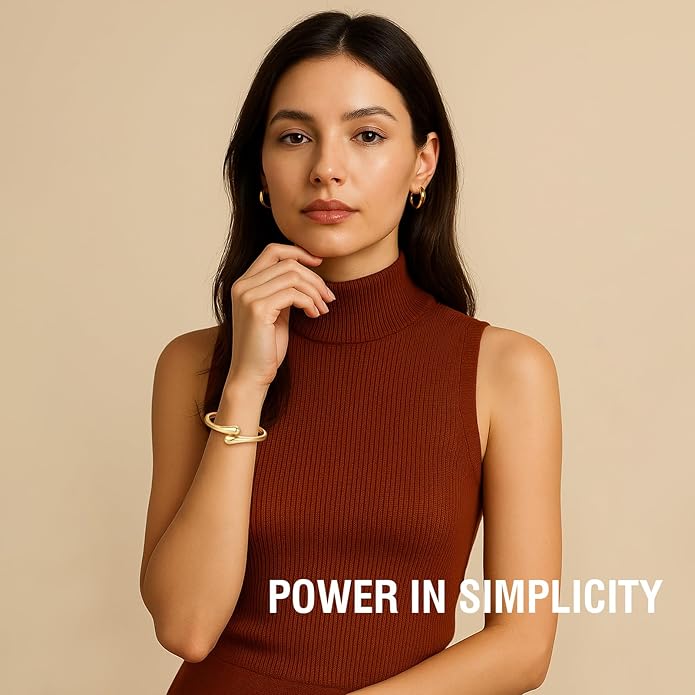 Chunky Gold Bangle Bracelets for Women Trendy 14K Gold Plated Cuff Bracelets Stack, Dainty Bracelet Sets Fashion Jewelry Gift