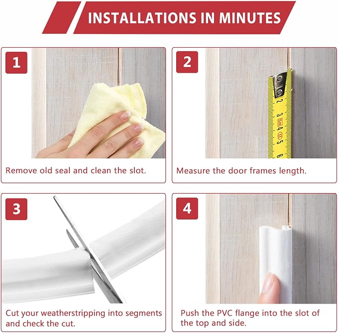 26 Feet Long Reach Weather Stripping Door Seal, Fingwerk V-Shaped Replacement - Image 7