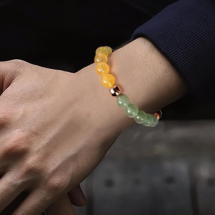 Strong Healing Crystal Bracelet 8MM Genuine Stone Bracelet Lucky Beaded Bracelet Chakra Bracelet 6.5 inch Positive Energy Inspirational Gifts for Women Mom