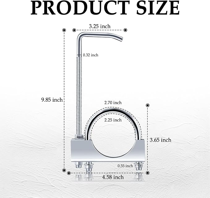 2.25 inch Exhaust Clamp with Hanger, Heavy Duty Exhaust Hanger with Clamp - Image 2