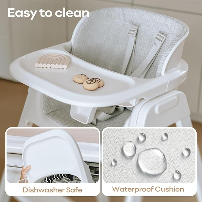 Fodoss 4 in 1 Foldable High Chairs for Babies and Toddlers with Waterproof Cushion, Easy to Clean Baby Chair for Eating, Feeding Chair