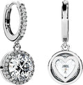 Moissanite Diamond Drop Earrings for Women Halo Solitaire S925 Rodium Vermeil Sterling Silver Dangle for Wife Girlfriend Mom Gifts for Her Daughter on Birthday Wedding Anniversary