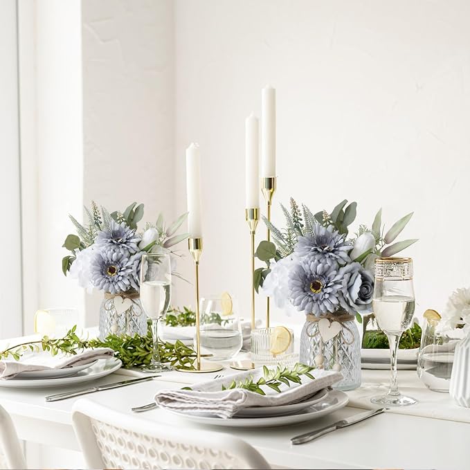 Fake Flowers in Vase with a Flower Arrangement, Silk Artificial Flowers in Vase - Image 6