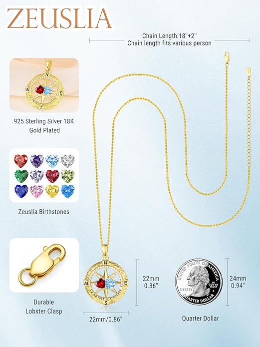 Valentine's Day Gifts for Wife 925 Sterling Silver Double Birthstone Pendant Necklaces I Love You for Always and Forever Necklace Anniversary Birthday Gifts for Wife Girlfriend Mom Her