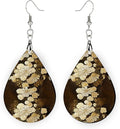 Teardrop Wood Earrings Light Weight Printed Image Dangle Jewelry, Fun and Funky Earrings