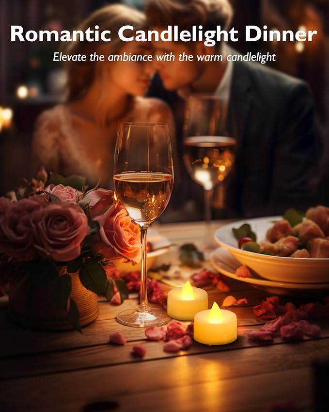 Homemory 50-Pack Flameless Tea Lights Candles Battery Operated, 200+ Hours | - Image 9