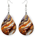 Teardrop Wood Earrings Light Weight Printed Image Dangle Jewelry, Fun and Funky