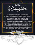 Daughter Infinity Heart Bracelet, Daughter Jewelry Gift From Mom or Dad with Message Card and Box Meaning