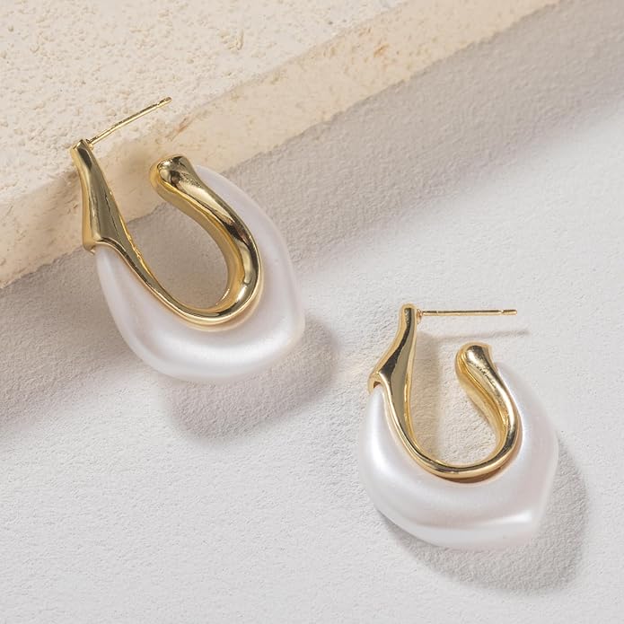 Acrylic Hoop Earrings Chunky Huggie Statement Vintage Earrings Cute Resin Drop Earring Trendy Jewelry Gifts for Women
