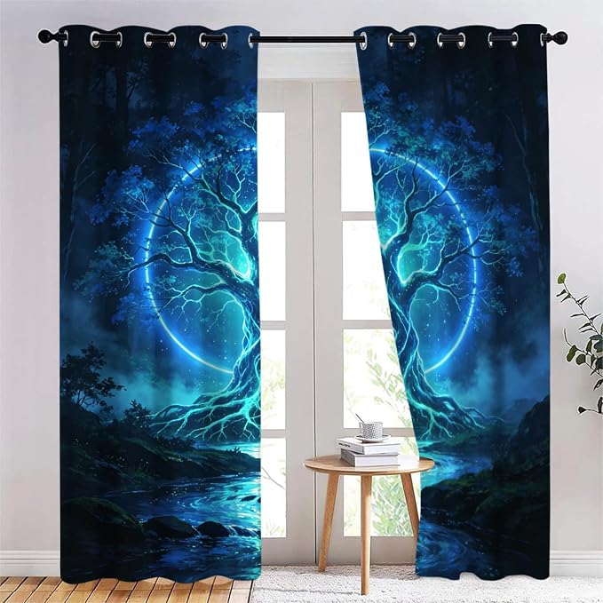 Tree of Life Curtain, Glowing Tree of Life Curtains by Unknown