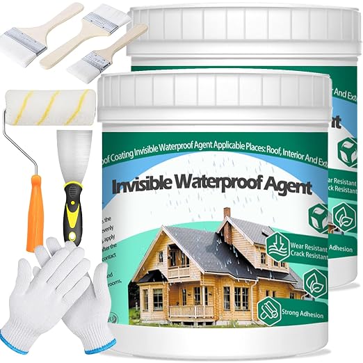2Kg/70.5Fl.oz Invisible Waterproof Agent Indoor&Outdoor Waterproof Coating Set by QUKLOGEN