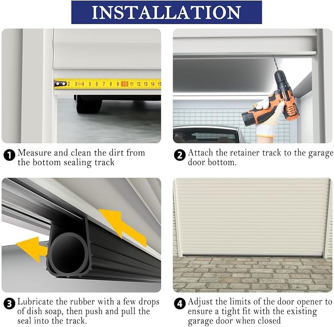 Garage Door Bottom Seal Kit, 16.5 ft Aluminum Track, 1.57 in Wide - Image 7