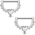 Melighting 14G Star Nipple Rings Steel 316L Nipple Piercing Jewelry Clear CZ Nipple Bars Clicker Nipple Barbell For Women Men 14mm