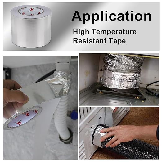 BOMEI PACK Aluminum Foil Tape, Heavy Duty Metal Duct Tape, High Temperature - Image 4