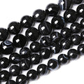 32PCS 12mm Natural Black Striped Agate Beads Gemstone Round Loose Beads for Jewelry Making DIY Bracelet Necklace 15" Inch