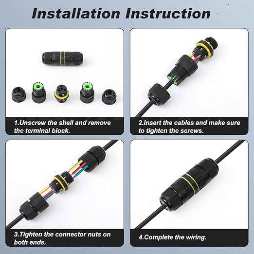 Relaxweex 4 Pcs M20-2pin Ip68 Outdoor Waterproof Electrical Junction Box - Image 5