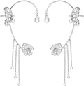 2PCS Butterfly Ear Cuffs Climber Wrap Around Earrings for Women Fairy No Piercing Ear Clip Gold Silver Jewelry Gift