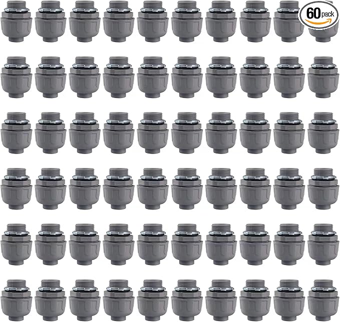 3/4 Inch Liquid Tight Connector PVC Electrical Conduit Fittings Straight 180 by Aonlbra
