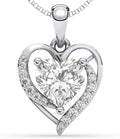 Auravibes Moissanite Heart Necklace for Women, 2-Carat Real Sterling Silver Pendant with “I Love You” Engraving, Valentine’s Day, Anniversary, Birthday or Christmas Gift for Wife, Girlfriend, Mom