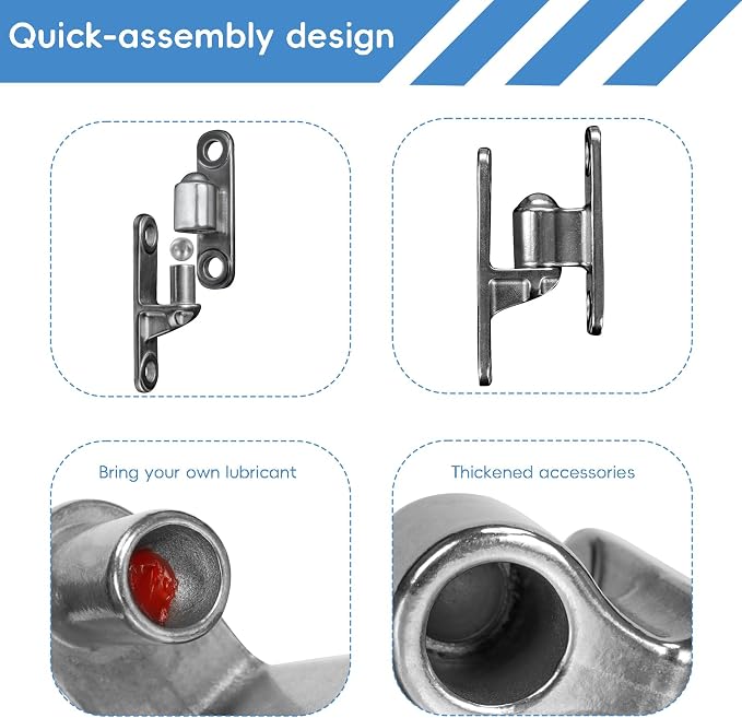 304 Stainless Steel Gate Hinges 5/8" Heavy Duty Door Hinges 600LB Capacity No - Image 7