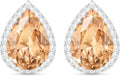 Linawe Women Stud Earrings, Teardrop Diamond Moissanite Cubic Zirconia Earrings Studs Rhinestone Jewelry Gold/Silver/Rose Gold