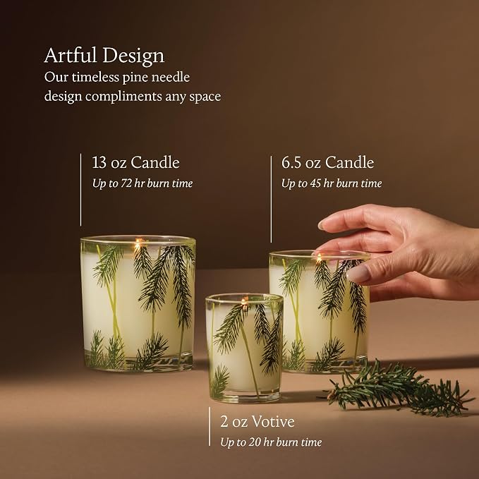 Thymes Frasier Fir Pine Needle Candle – Holiday Candles - Image 4