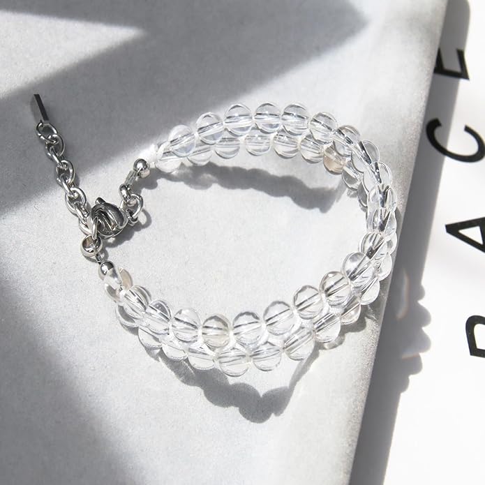 HASKARE Real Crystal Bracelet Women Valentine Day Gift for Her, Real Malachite Handmade Bracelets Gift for Mom from Daughter, Premium Gemstone Protection Gift for Women Healing Anxiety Relief