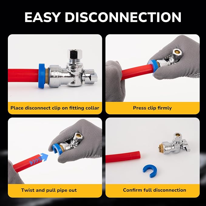 Angle Stop Valve, 1/2" PTC x 3/8" OD Compression, Toilet Water Shut Off Valve - Image 9
