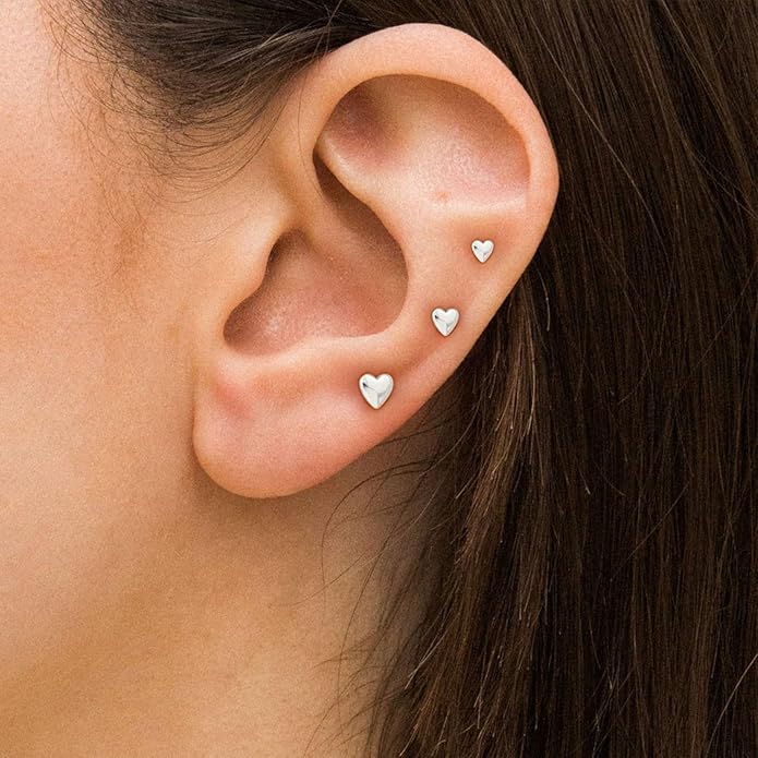 VRIUA 20G Tiny Flat Back Earrings for Women - 14K Gold/Silver Plated Small Flat Back Stud Earrings Hypoallergenic Cartilage Helix Piercing Jewelry