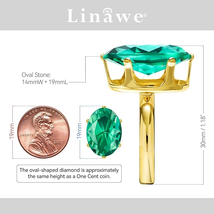 Linawe Cubic Zirconia Imitation Diamond Moissanite Rings for Women, 14K Gold/Rose Gold/Silver Adjustable Chunky Ring, Costume Rhinestone Jewelry for Wedding Engagement