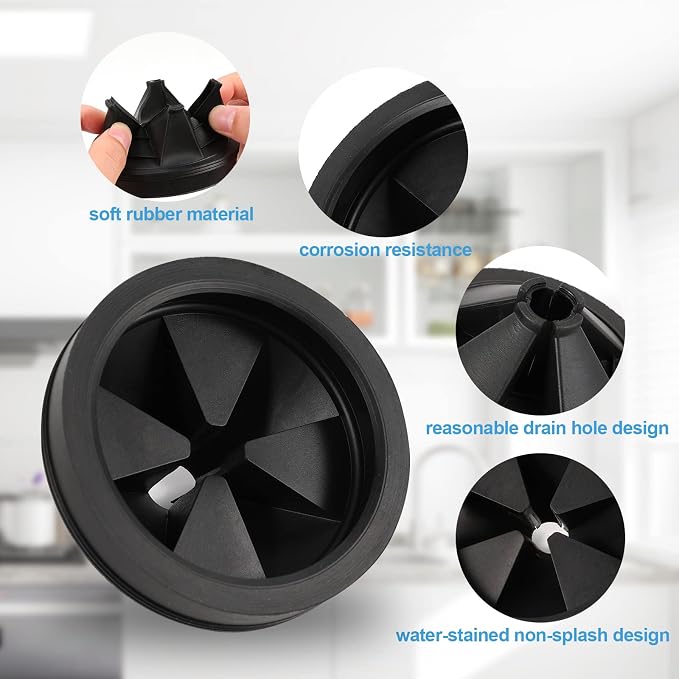 RQYEKDO 3 1/8" Rubber Disposal Splash Guard Fits Waste King, Sinkmaster - Image 7