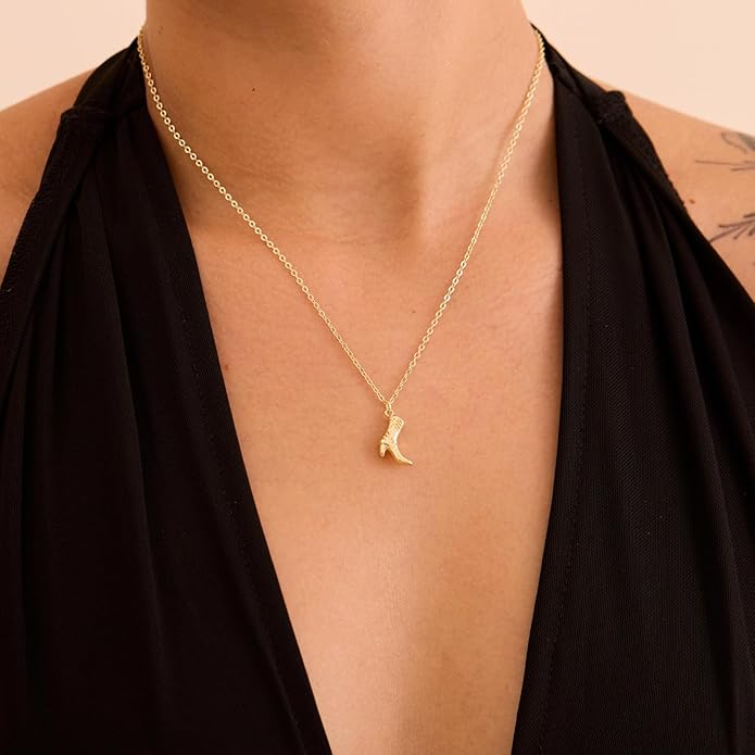 14K Gold Plated Dainty Pendant Butterfly Bead Boot Bee Baseball Flower Compass Airplane Heart Hummingbird Tree Necklace Simple Jewelry Gift for Women