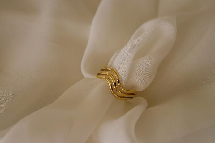 Elegant 18K Gold Plated Stainless Steel Ring – Fine Metal-Plated Jewelry with Durable, Scratch-Resistant Design for Daily Wear & Special Occasions