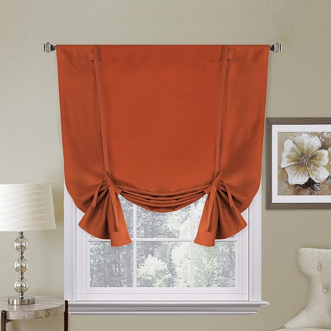 H.VERSAILTEX Blackout Room Darkening Curtain Tie Up Shade Blackout Curtain by HVERSAILTEX