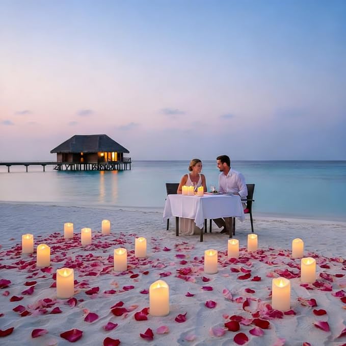 Flameless Candles 4" 5" 6" Outdoor Indoor Pillars Battery Operated Flickering - Image 3