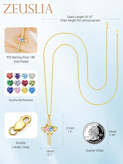 Valentine's Day Gifts for Wife 925 Sterling Silver Double Birthstone Pendant Necklaces I Love You for Always and Forever Necklace Anniversary Birthday Gifts for Wife Girlfriend Mom Her