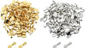 200PCS Vintage Spoon Shaped Gold Plated Pendant Rings Alloy Adhesive Base with Gemstone Setting Accessories Two Tone Gold Silver For Necklaces Bracelets and Handmade Jewelry DIY