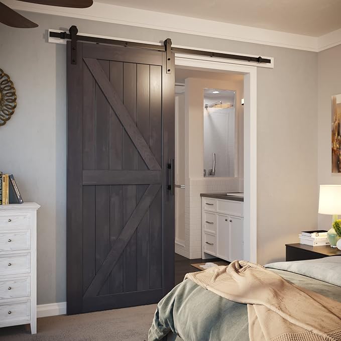 SMARTSTANDARD 7ft Sliding Barn Door Hardware kit, Fit 42" Wide Door Panel | - Image 7