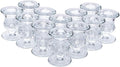 Hosley Set of 24 Glass Taper Candle Holders – Clear Candlestick Holder Set by HOSLEY