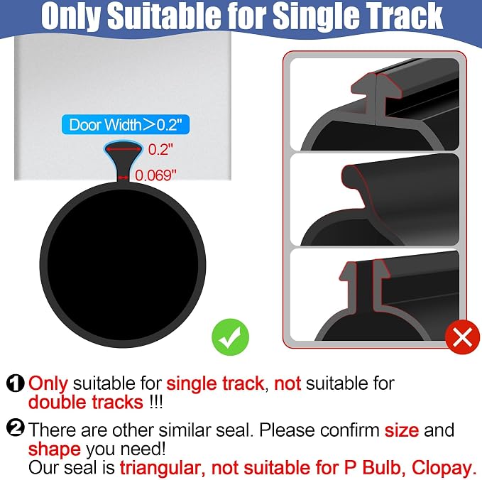 8.2FT Garage Door Seals Bottom Rubber, 0.2" Triangle Weather Stripping Seals - Image 2