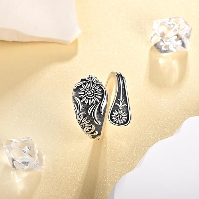 Spoon Ring for Women - Sterling Silver Thumb Vintage Antique Spoon Ring Boho Victorian Jewelry