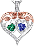 Iefil Valentines Day Gifts for Her - 925 Sterling Silver Rose Heart Necklaces for Women, Anniversary Birthday Gifts for Wife Girlfriend Mom