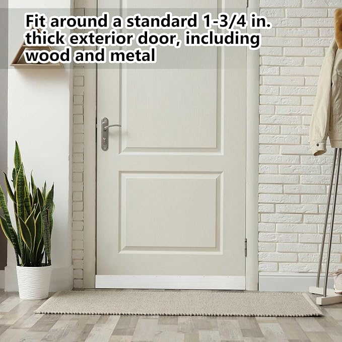 Yaocom 1 Pack U Shape Screw on Under Door Seal 36 Inch Aluminum and Rubber Door - Image 6