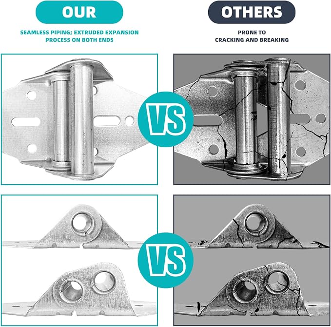 8 Pcs Garage Door Hinges #1#2#3#4 | Heavy Duty Steel, Galvanized Finish - Image 3