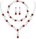 GZWHD Wedding Jewelry Sets for Bride Bridesmaid Women Cubic Zirconia Necklace Earrings Bracelet Set Gift for Mother Friend Wife Daughter Sister Party Prom Jewelry